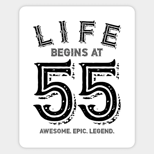 Life Begins at 55 Magnet by colorsplash